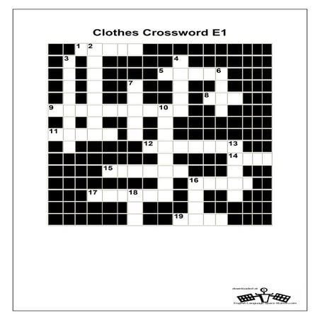 Clothes crossword PDF
