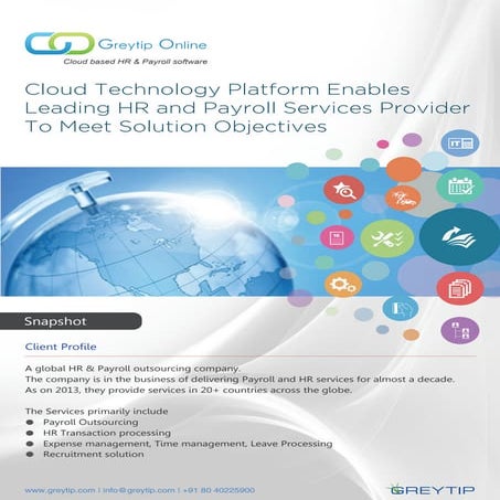 Cloud Technology helps leading HR and Payroll service provider 