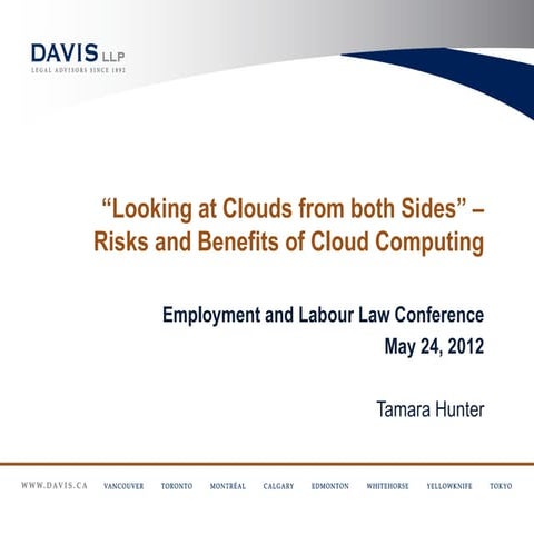 Risks and Benefits of Cloud Computing