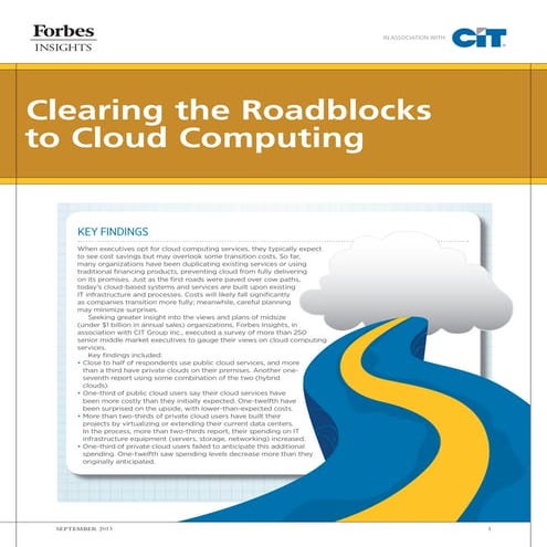 Clearing the Roadblocks to Cloud Computing