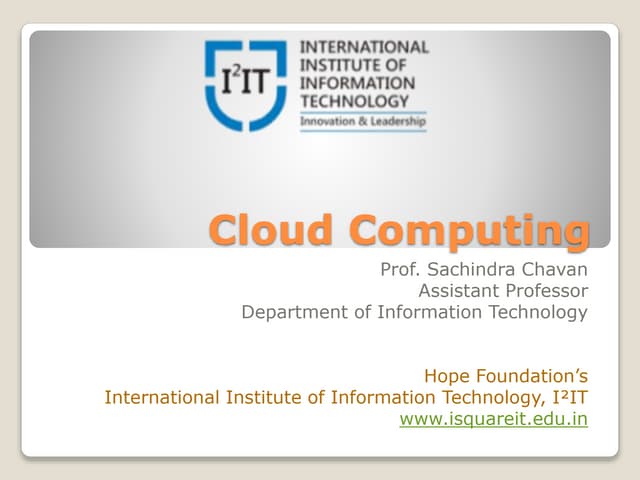 Cloud Computing & Virtual Infrastructure