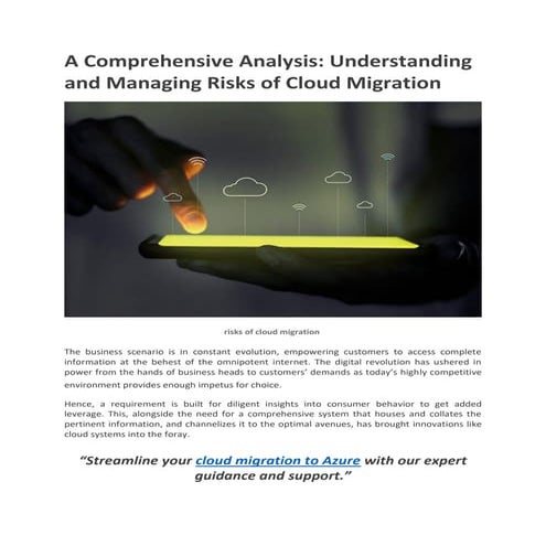 Cloud migration risks and challenges