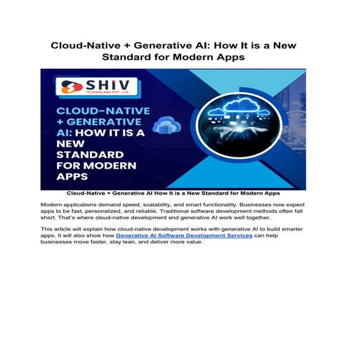 Cloud-Native Meets Generative AI in Modern Apps