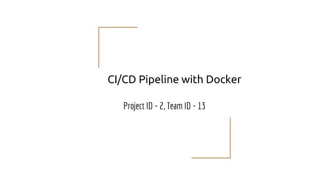 CI/CD Pipeline with Docker