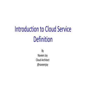 Cloud service-definition