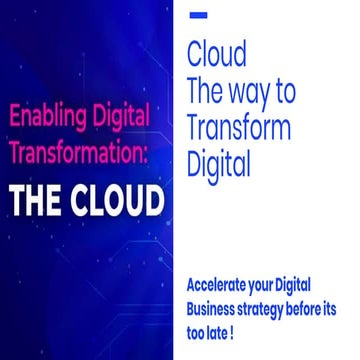 Cloud the path for digital transformation