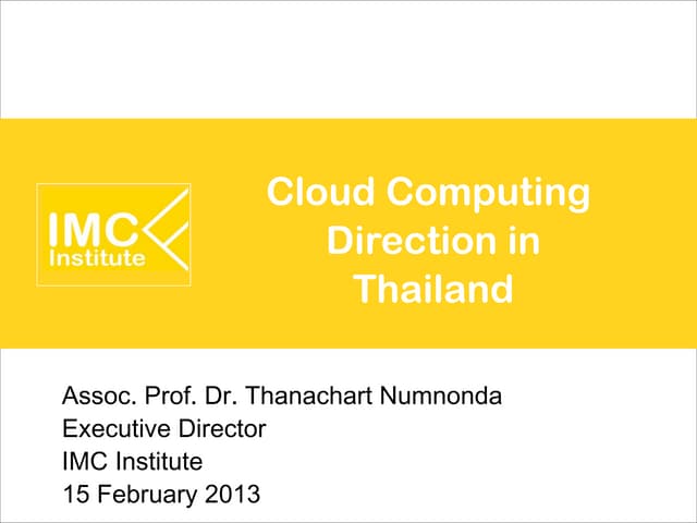 Cloud Computing  Direction in Thailand