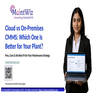 Cloud vs On-Premises CMMS — Which Maintenance Platform Is Better for Your Plant?