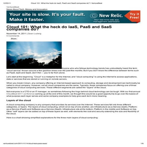 Cloud 101  What The Heck Do Iaa S, Paa S And Saa S Companies Do    Venture Beat