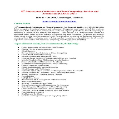Call for Papers - 13th International Conference on Cloud Computing ...
