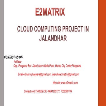 Cloud computing mca project in jalandhar