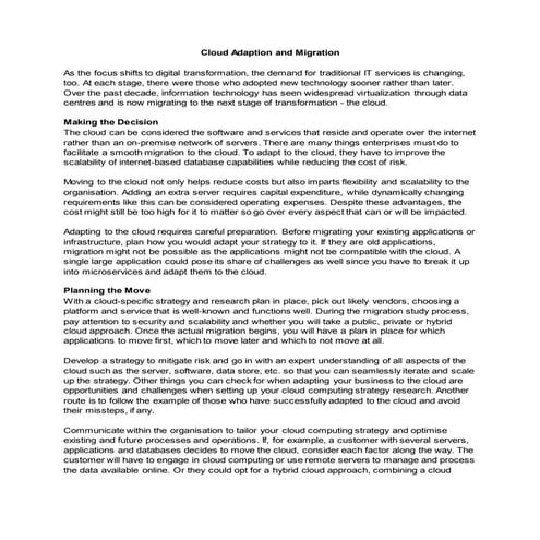 Cloud Adaption and Migration - Raghvendra Prabhu