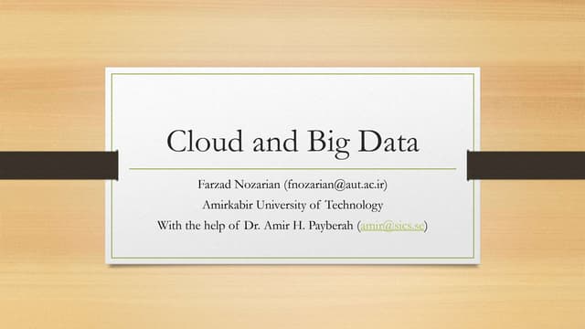 Big Data and Cloud Computing