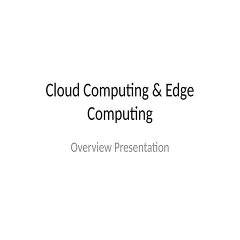 Cloud computing vs edge computing | PDF
