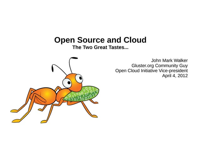 Open Source and Cloud - The Two Great Tastes...
