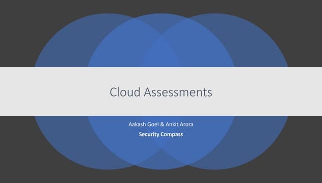 Cloud assessments  by :- Aakash Goel