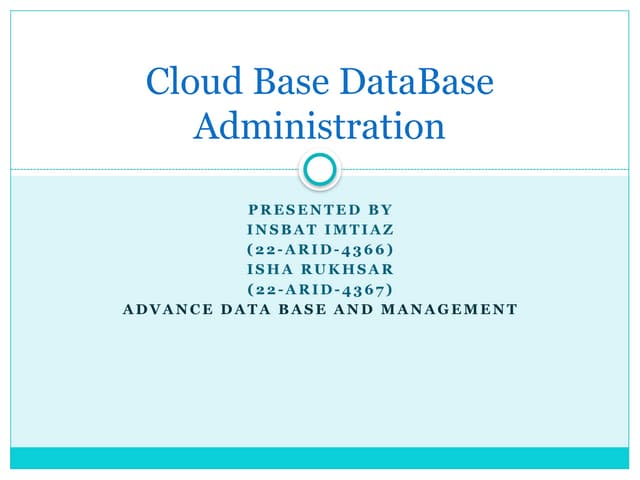 Cloud Base db Administration           .pptx