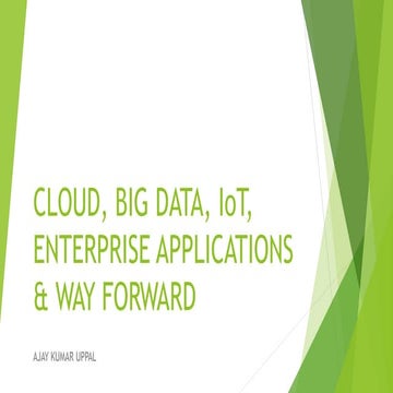 Cloud, big data, sap, hana, iot, ms azure &amp; way forward