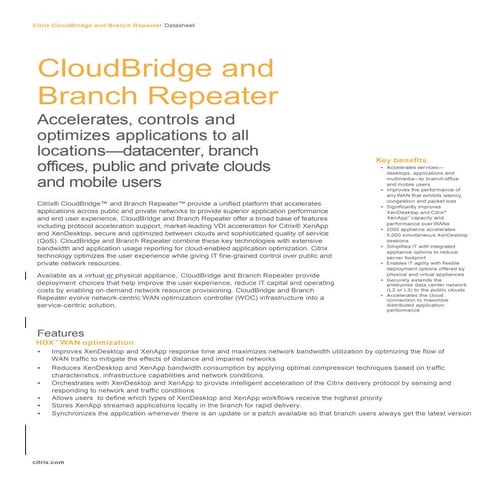 CloudBridge and Repeater Datasheet