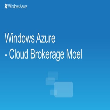 Cloud brokerage windows azure