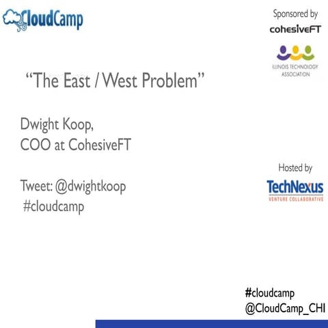 Cloudcamp Chicago Nov 2104 Fintech - Dwight Koop "East / West Chalkboard Talk"