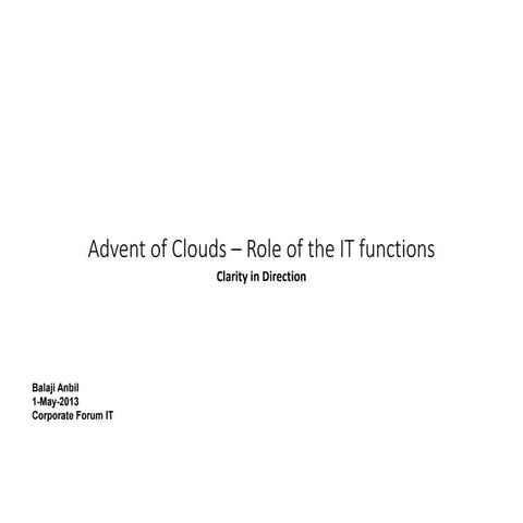 Cloud capabilities – Future Shape of Corporate IT