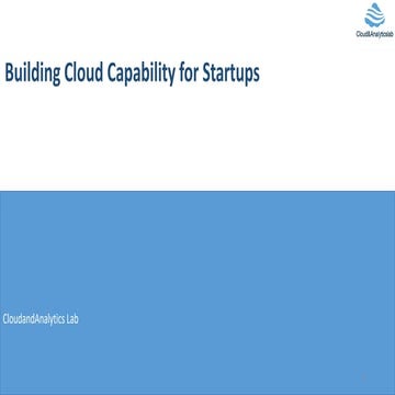 Cloud capability for startups