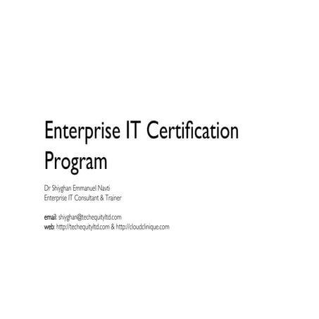 Cloud Clinique   Enterprise IT Certification Program - Module Matrix