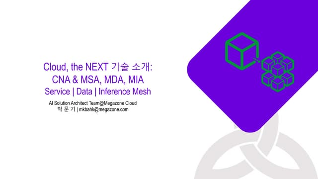 MSA(Service Mesh), MDA(Data Mesh), MIA(Inference Mesh) 기술동향 소개-박문기@메ᄀ...