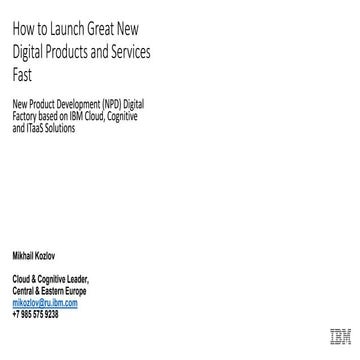 How to Launch Great New Digital Products and Services Fast!