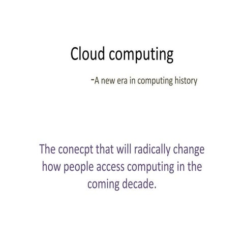 Vision of cloud computing | PPTX