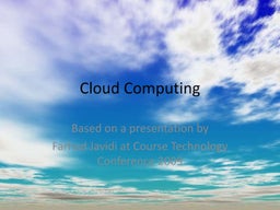 Working in the Cloud: An Overview | PPT
