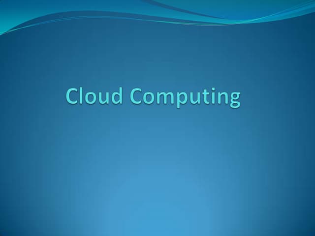 Cloud computing