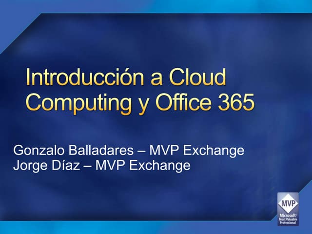Introducción a Cloud computing y Office 365