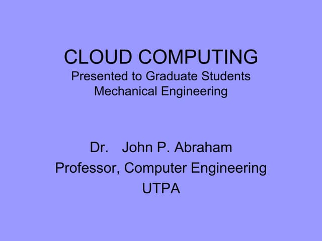 Cloud computing
