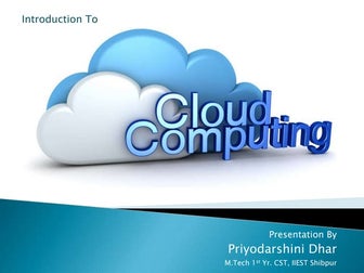 Introduction to Cloud computing
