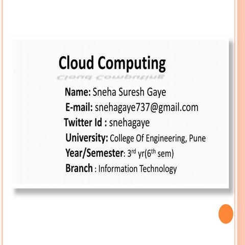 Cloud Computing | PPTX