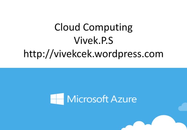 Cloud computing Azure