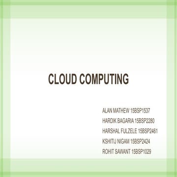 Cloud computing