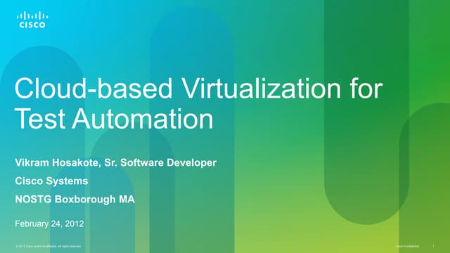 Cloud-based Virtualization for Test Automation