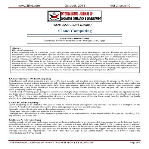 Cloud computing Paper 