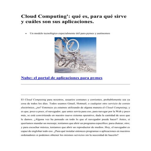 Cloud computing, para qué sirve