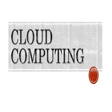 Cloud computing