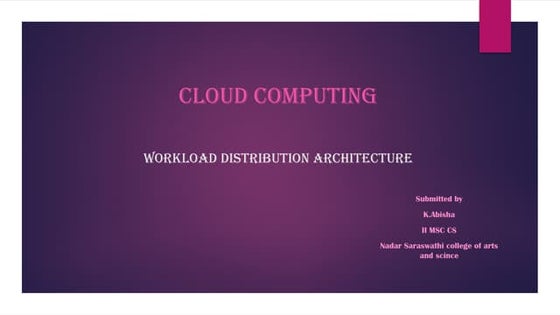 Cloud Computing Presentation, Computer Science | PPTX