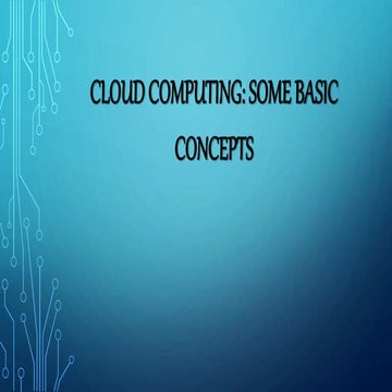 Cloud Computing: Some Basic Concepts