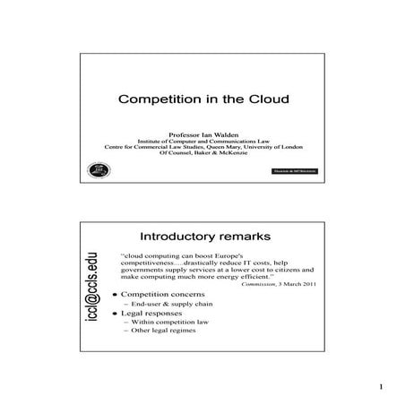 Cloud computing  - competition law issues