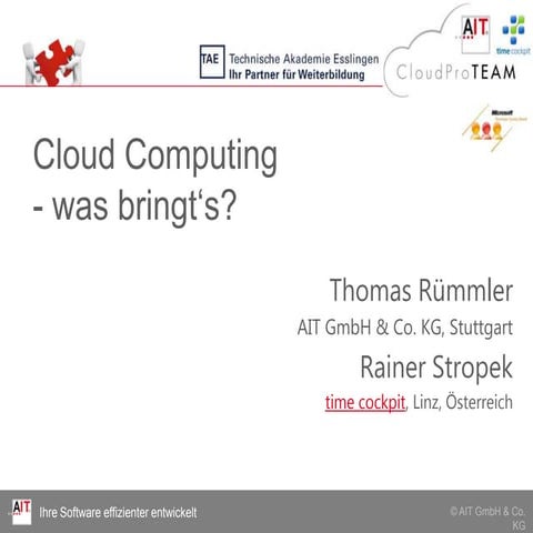 Cloud computing   was bringt's