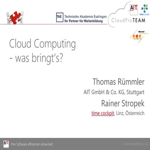 Cloud computing - was bringt's