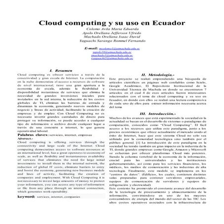 Cloud computing y su uso en ecuador