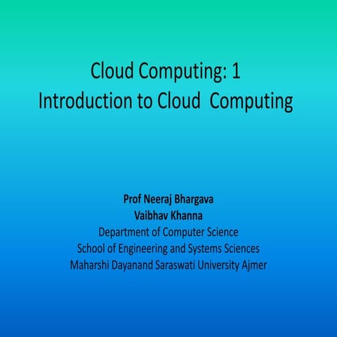 Cloud computing 1 introduction
